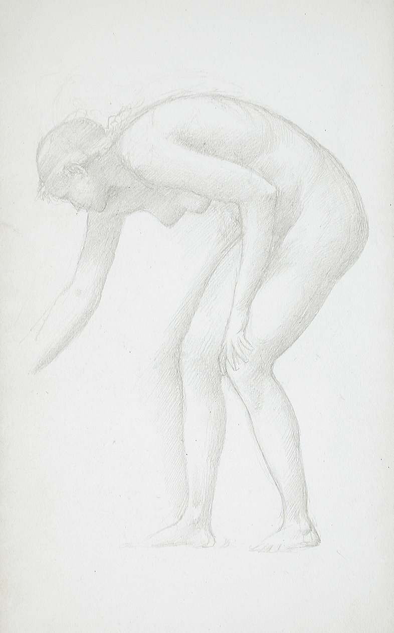 Nu feminino curvado de Edward Burne-Jones