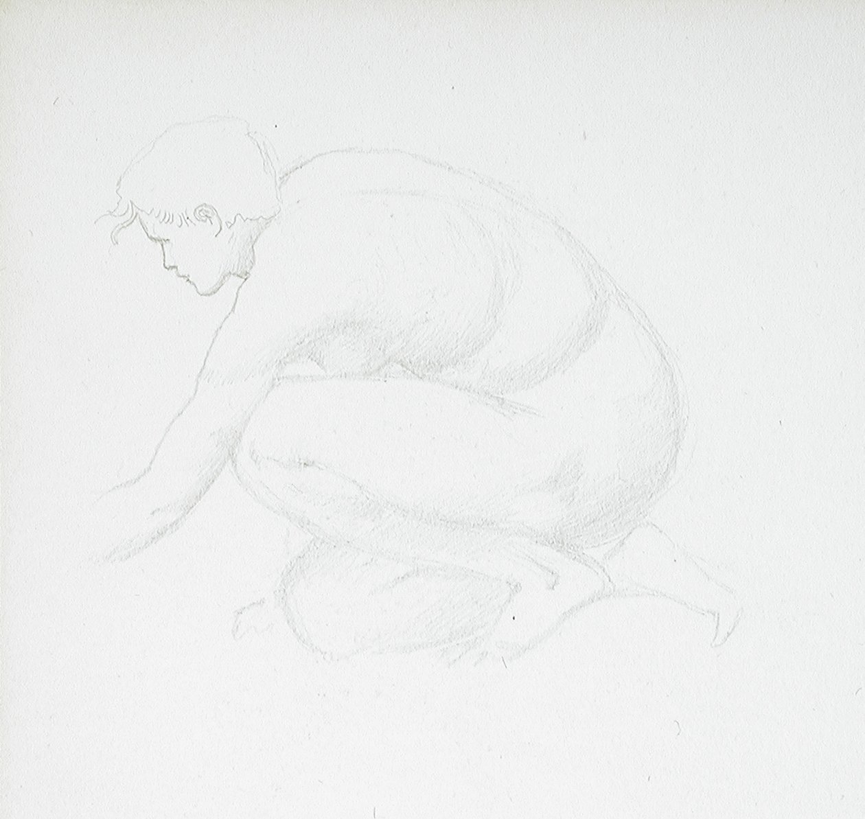 Nu feminino agachado de Edward Burne-Jones