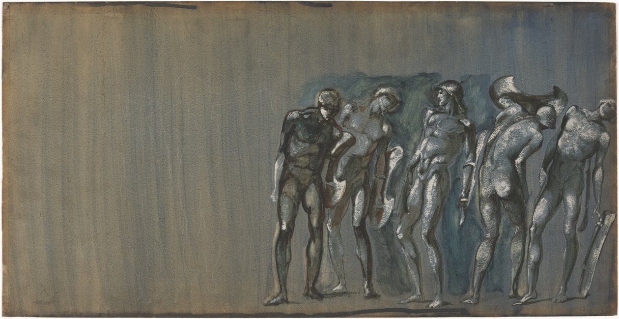 Fíneo e os seus cortesãos transformados em pedra de Edward Burne-Jones