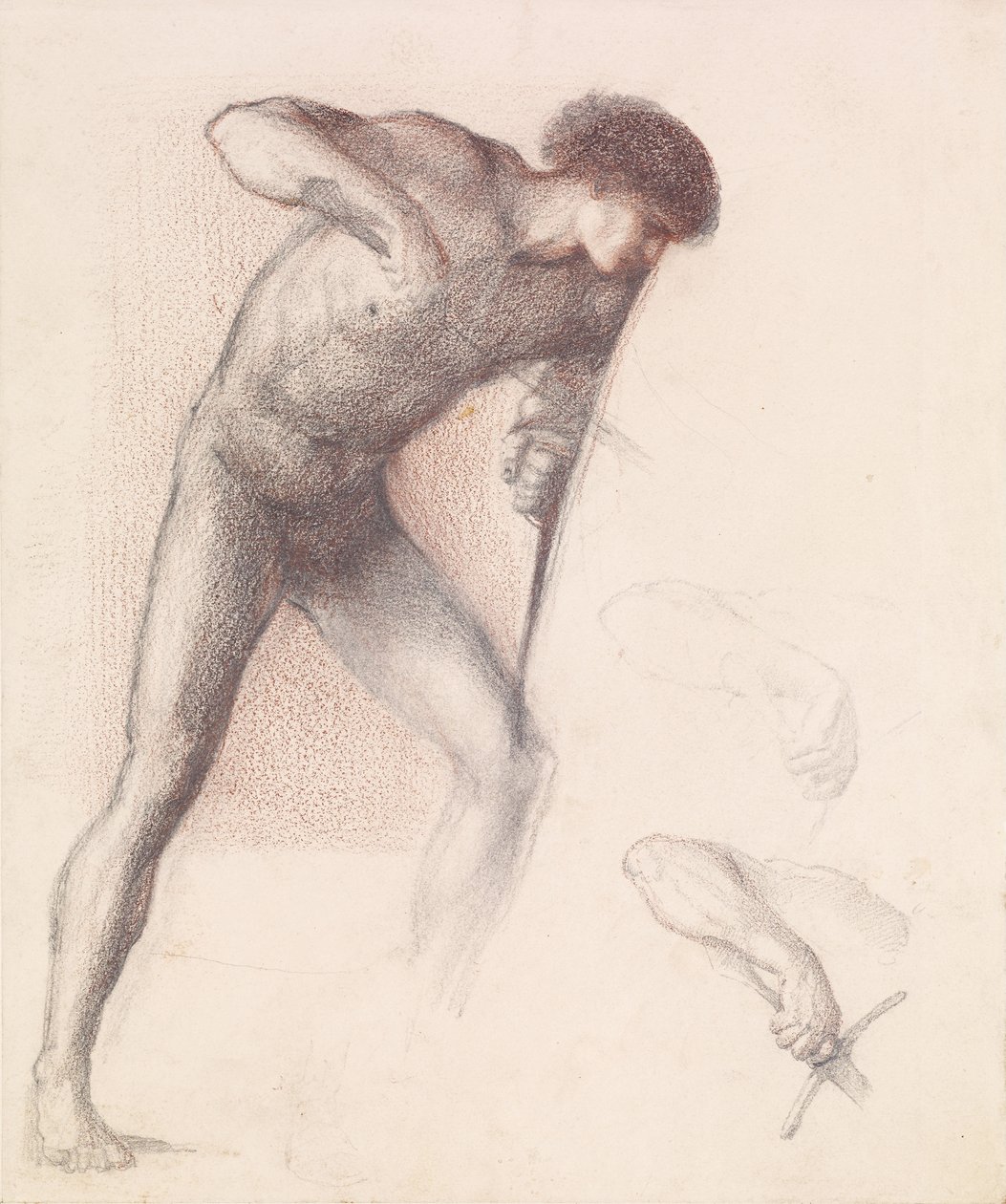 Série São Jorge - Nu Masculino - Estudo de São Jorge para &39;São Jorge matando o dragão&39; de Edward Burne-Jones