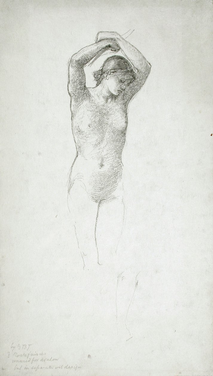 Nu feminino em pé, com os braços levantados de Edward Burne-Jones
