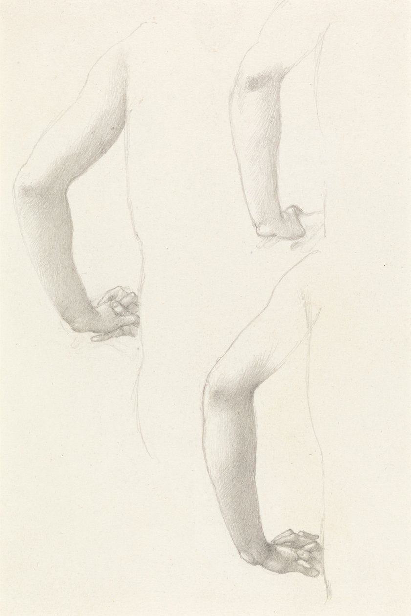 Estudos de um Braço e Mãos de Edward Burne-Jones