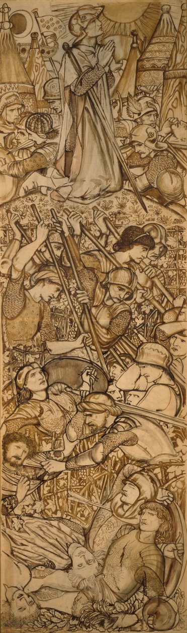 A Batalha de Bete-Horom - Josué ordena que o Sol e a Lua fiquem parados de Edward Burne-Jones