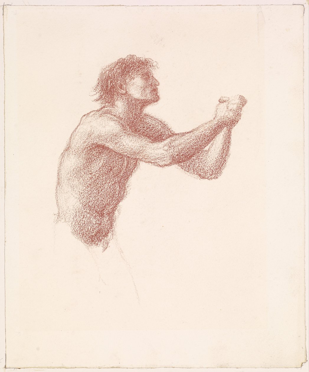 A Colina de Vênus - Nu Masculino - Estudo de um dos Ceifadores de Ceifadores Apelando para Vênus de Edward Burne-Jones