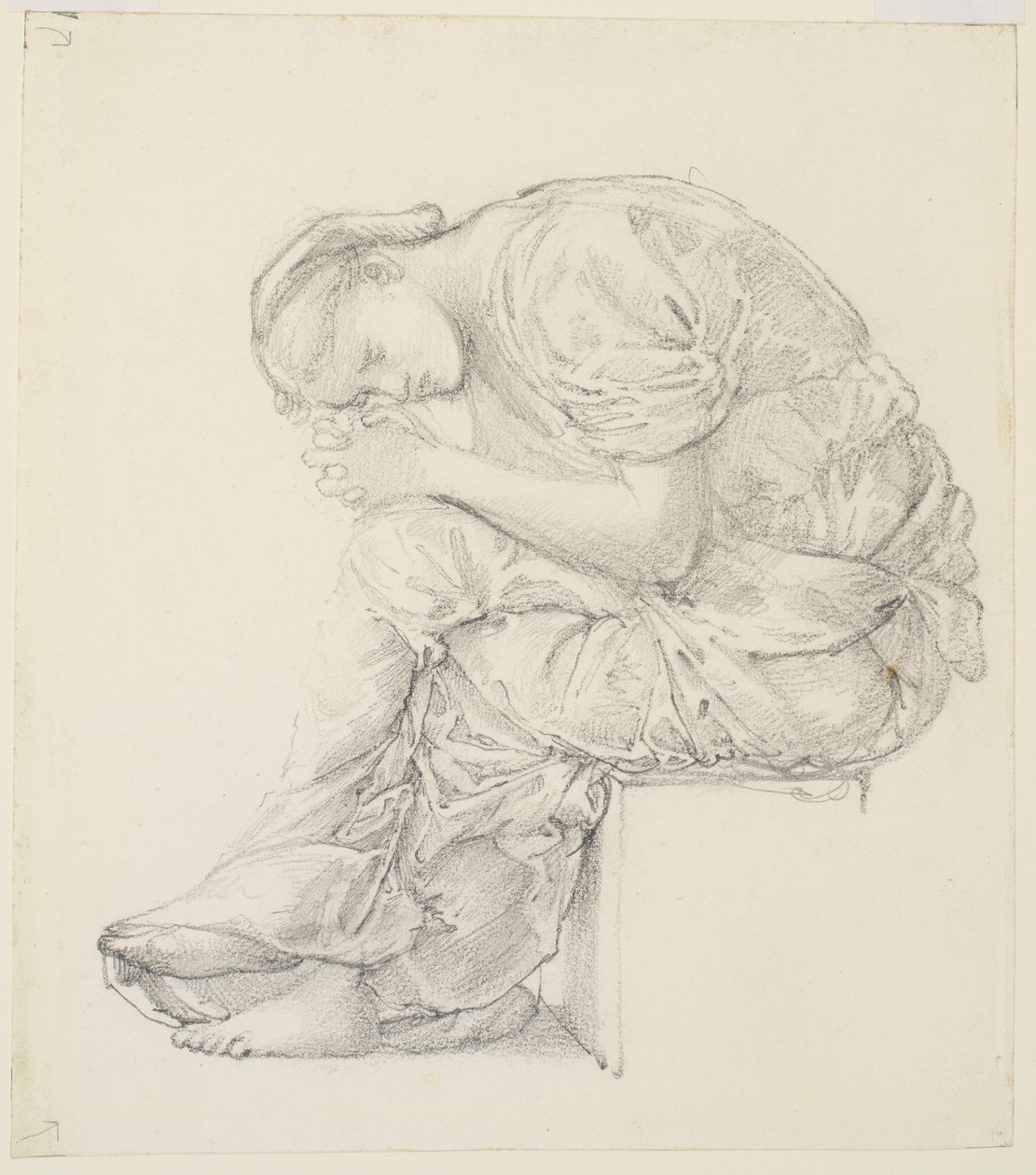 The Lament - Estudo para a figura à direita de Edward Burne-Jones