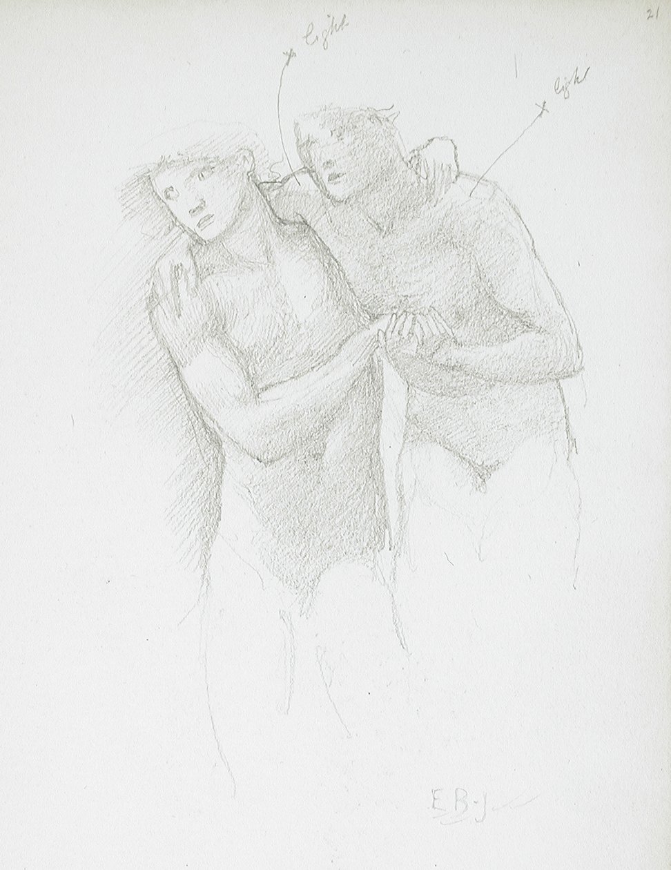 Dois nus de Edward Burne-Jones