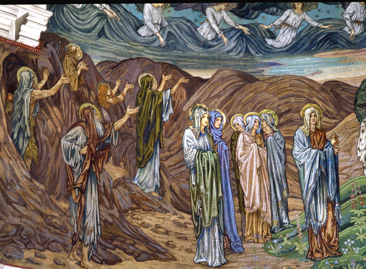 Ascetas e as Mulheres Sagradas, de 1880 a 90 (mosaico) de Edward Burne Jones