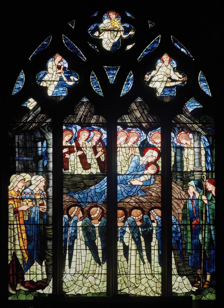 Harwarden, St Deiniol, Morris & Co., Edward Burne-Jones, A Natividade, 1898 de Edward Burne Jones