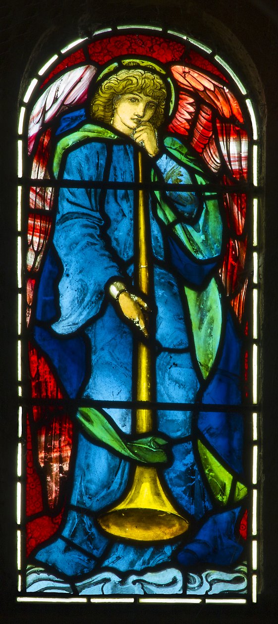 Hoarwithy, Santa Catarina, Morris & Co., Edward Burne-Jones, Anjo da Trombeta, 1879 de Edward Burne Jones