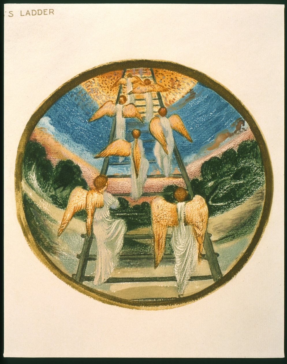 Escada de Jacó, Anjos Voltando ao Céu, placa 111 de &39;O Livro das Flores&39; de Edward Burne Jones