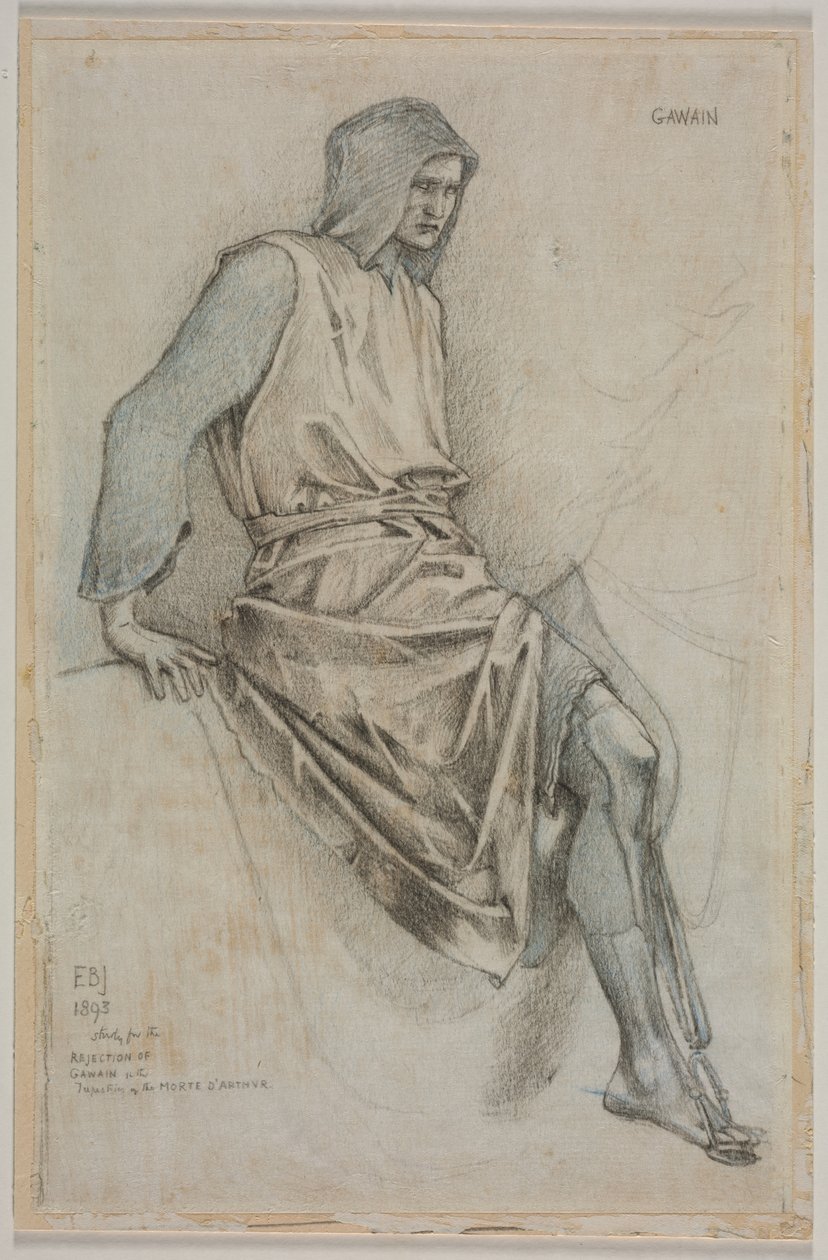 Estudo para o fracasso de Gawain das tapeçarias do Santo Graal de Edward Burne Jones