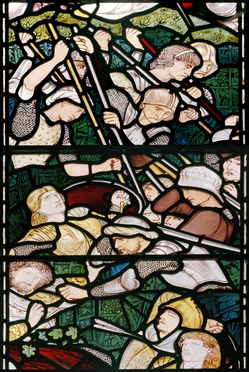 A Batalha de Beth Horon, 1862-3 (vitral) de Edward Burne Jones