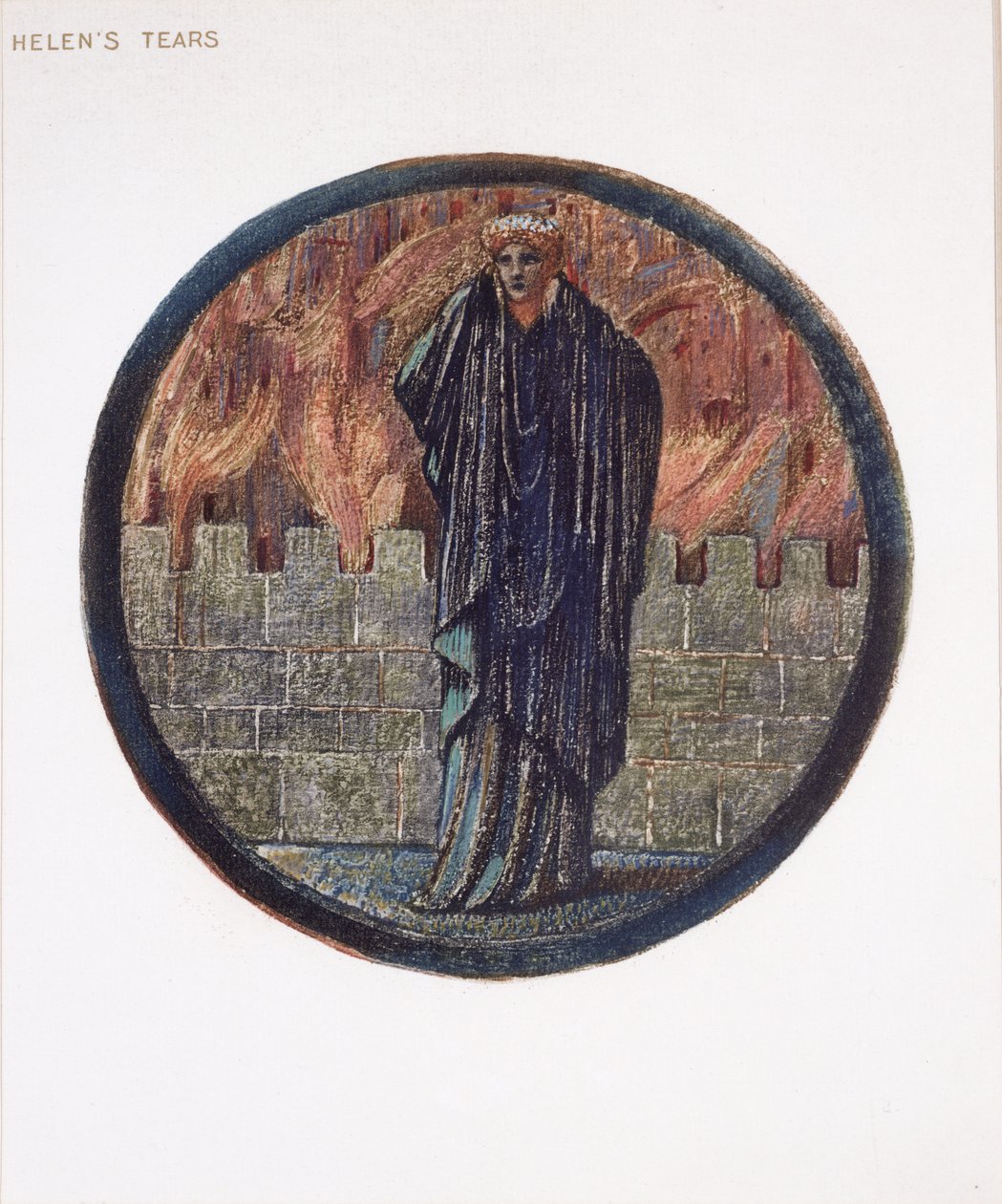 O livro da flor: XXV. Helen&39;s Tears, 1905 (collotipo com guache sobre papel) de Edward Burne Jones