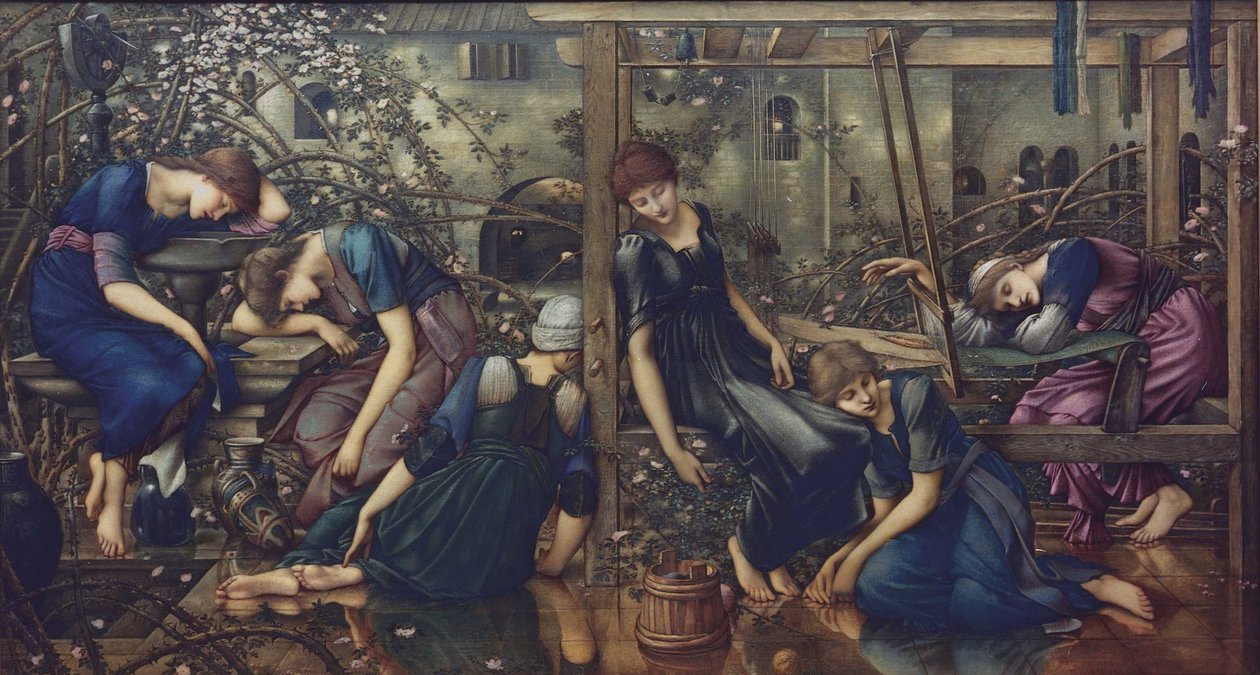 A corte do jardim, 1875-1880. de Edward Burne Jones