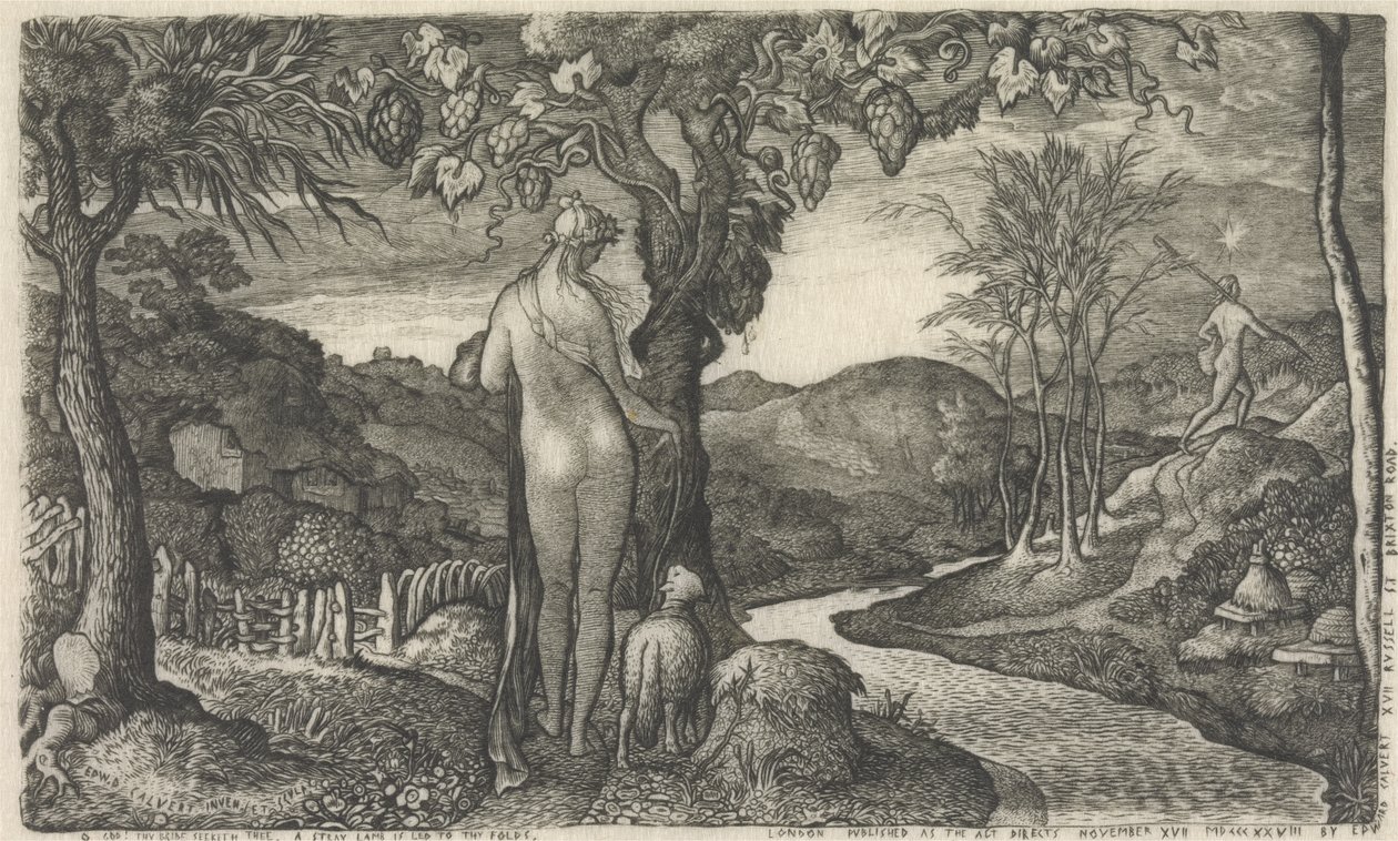 A noiva, 1828 (linha de gravura) de Edward Calvert