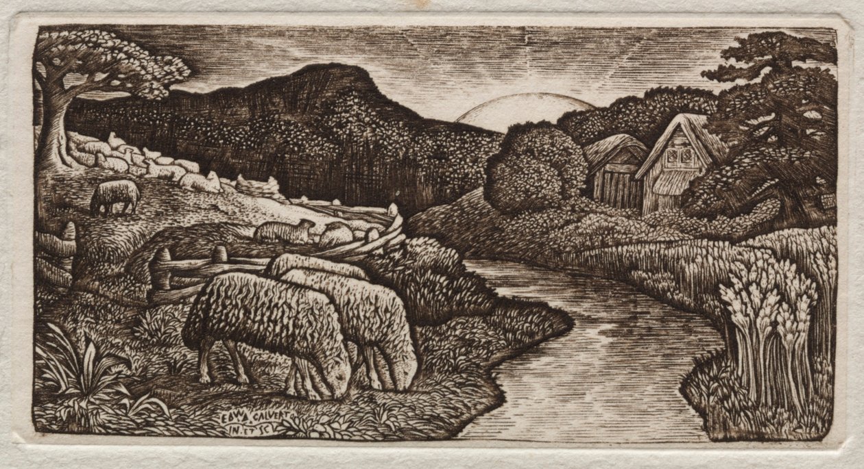 As ovelhas de seu pasto, 1828. de Edward Calvert