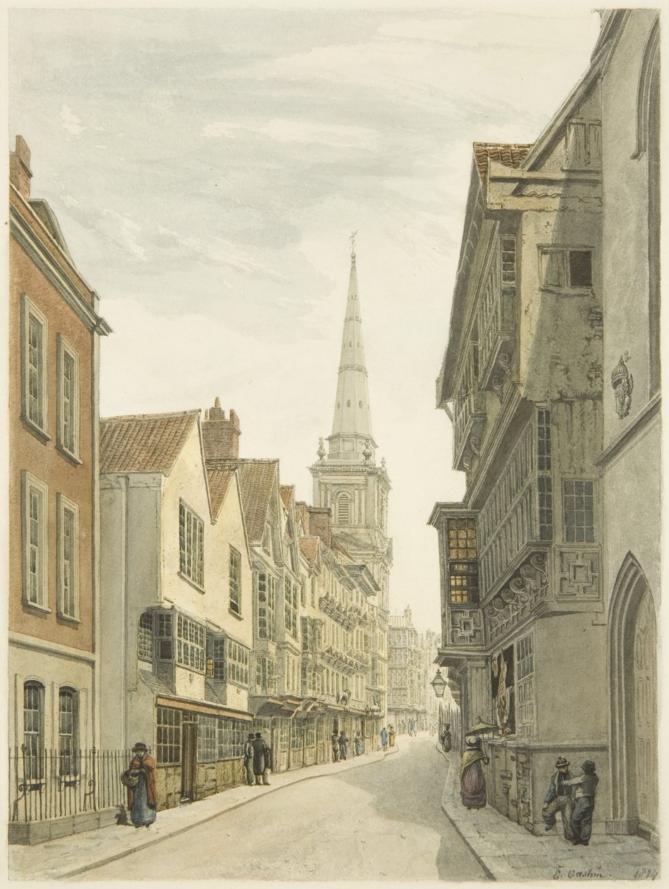 Broad Street (lápis e aguarela sobre papel) de Edward Cashin