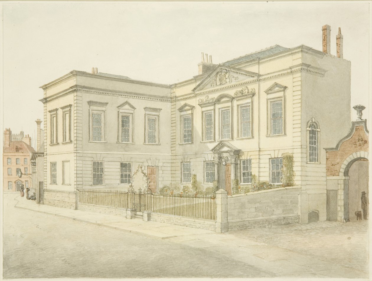 The Bristol City Library, King Street (lápis e aguarela sobre papel) de Edward Cashin