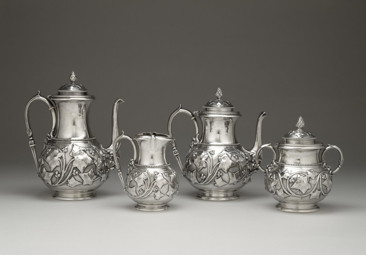 Serviço de café e chá, c. 1856-1859 (prata e marfim) de Edward Chandler Moore