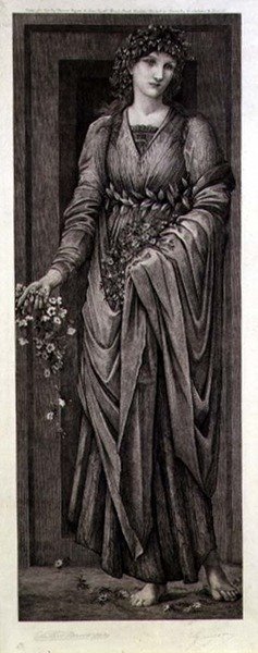 Flora, gravada por Eugene Gaujean (1850-1900) pub. por Thomas Agnew & Sons de Edward Coley (after) Burne Jones