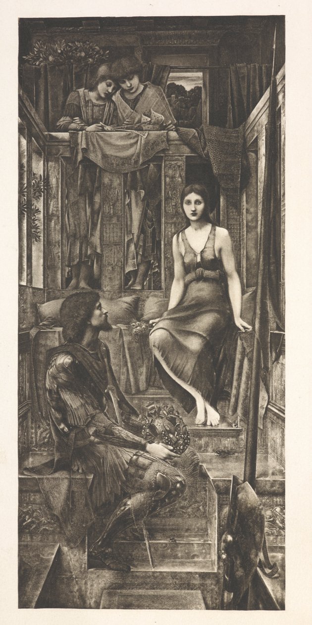 Rei Cophetua e a mendiga (gravura) de Edward Coley (after) Burne Jones