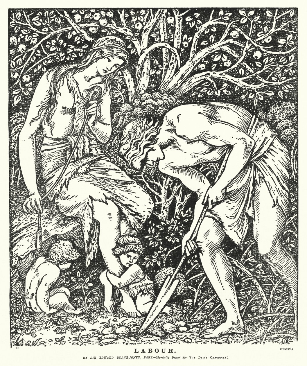Trabalho (litografia) de Edward Coley (after) Burne-Jones