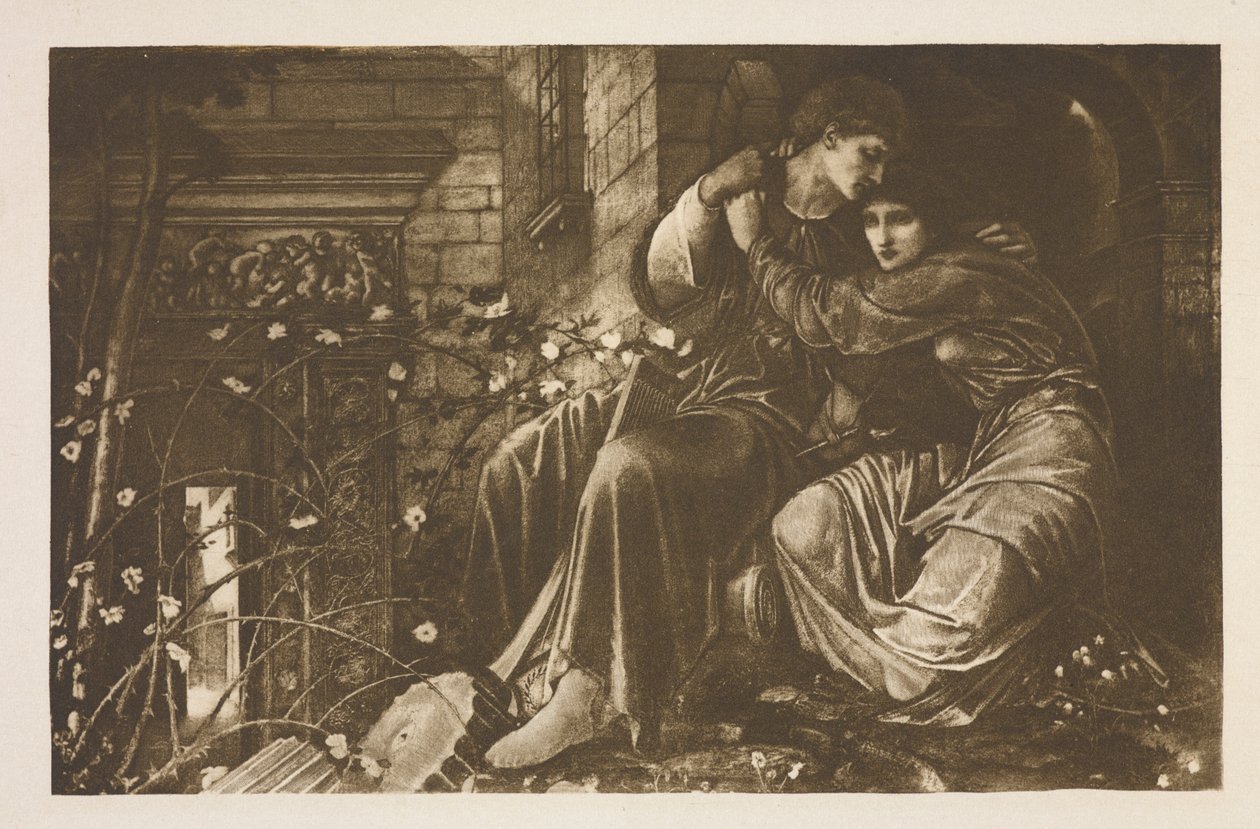 O amor entre as ruínas de Edward Coley (after) Burne Jones