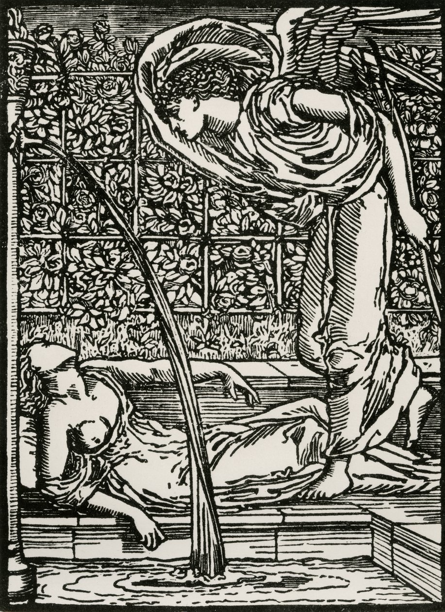 A Primeira Visão do Cupido de Psyche de Edward Coley (after) Burne Jones