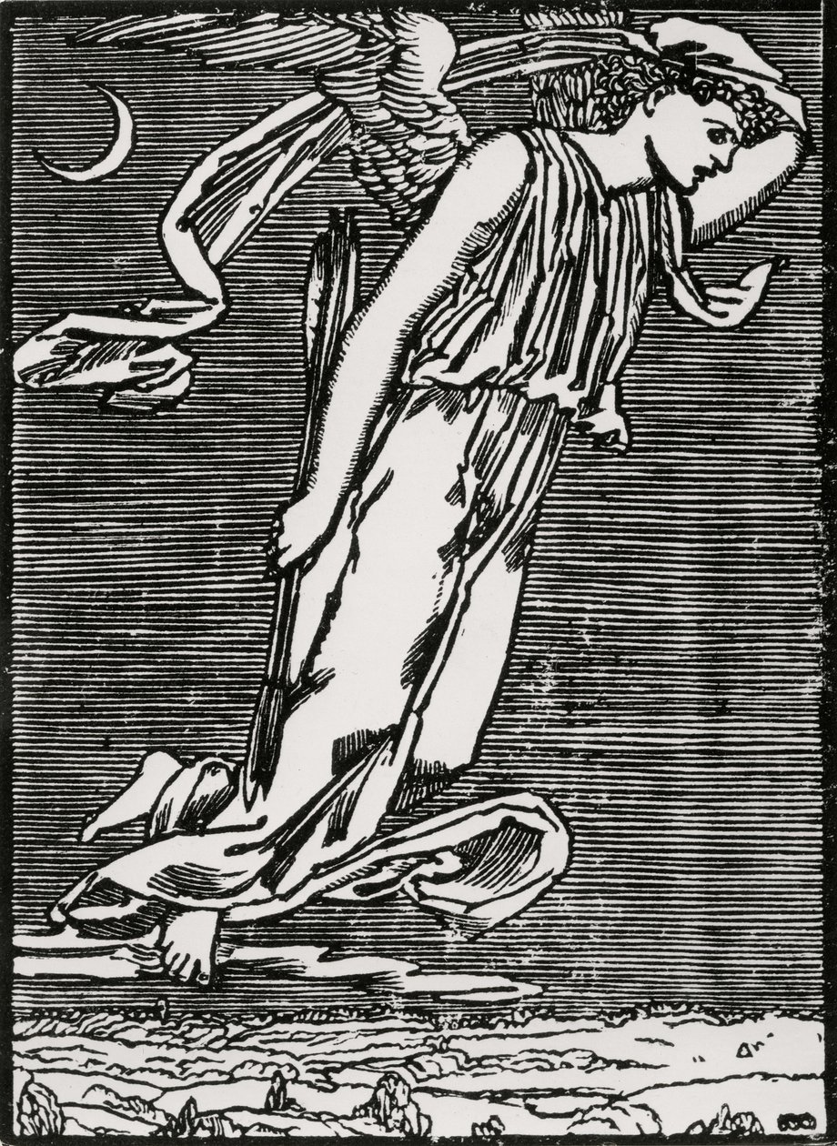Cupido Esperando Psique de Edward Coley (after) Burne Jones
