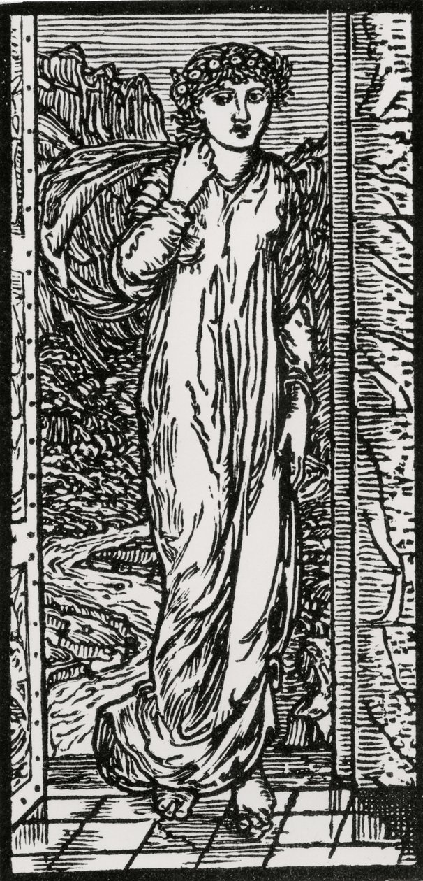 A Psique no Jardim de Edward Coley (after) Burne Jones