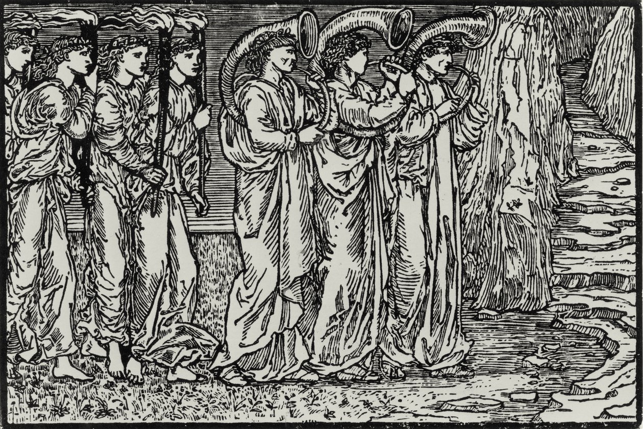 A procissão para a colina de Edward Coley (after) Burne Jones
