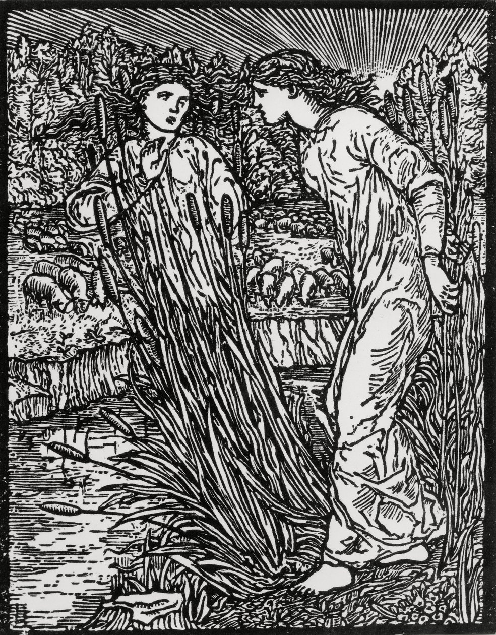 A Tarefa das Ovelhas de Ouro de Edward Coley (after) Burne Jones