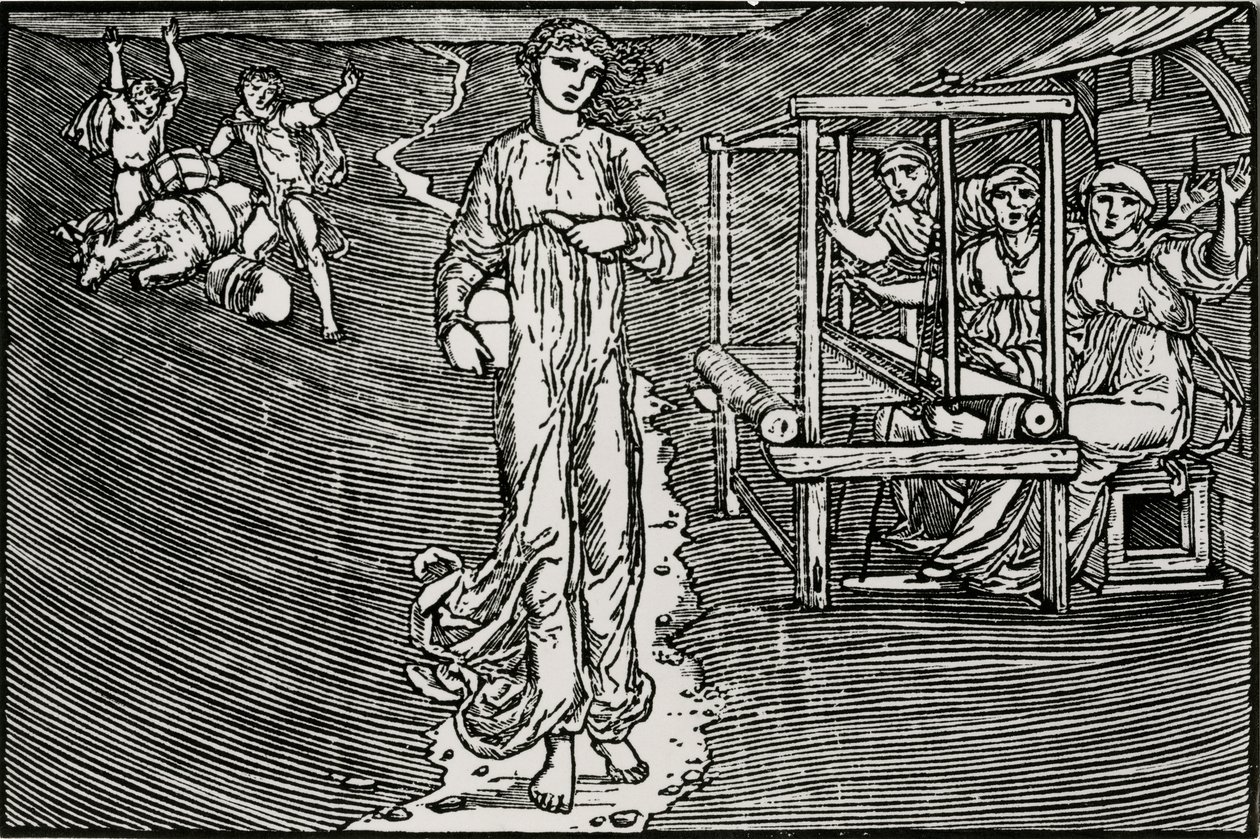 As mulheres tecelãs de Edward Coley (after) Burne Jones