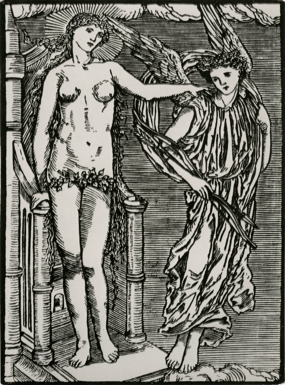 Vênus Enviando Cupido para Psyche de Edward Coley (after) Burne Jones