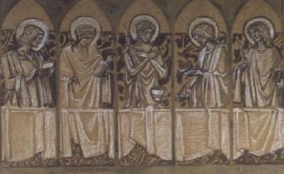 Design para um memorial para Christina Rossetti (giz sobre papel) de Edward Coley Burne Jones