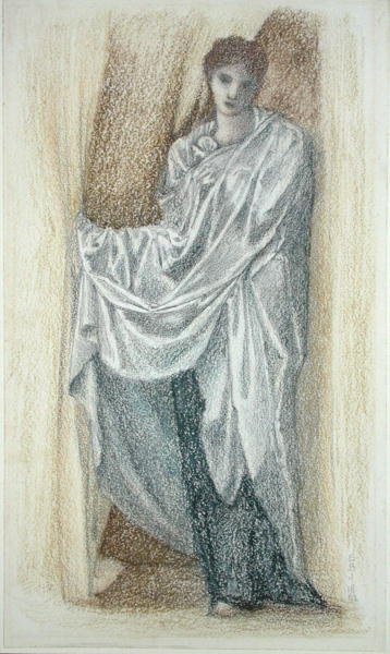 Estudo da figura (pastel sobre papel) de Edward Coley Burne Jones