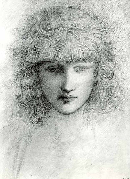 Cabeça de uma menina de Edward Coley Burne Jones