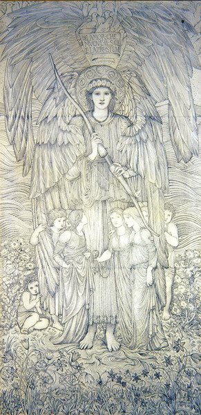 Amor que Move o Sol (lápis sobre papel) de Edward Coley Burne Jones