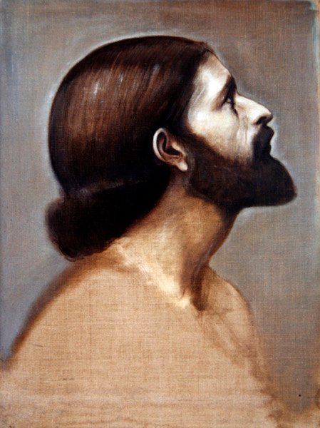 Cabeça do Rei Cophetua, c.1883-84 (óleo sobre tela não aparada) de Edward Coley Burne Jones