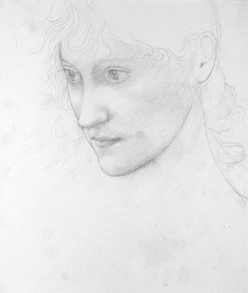 Retrato de Laura Tennant (lápis sobre papel) de Edward Coley Burne Jones