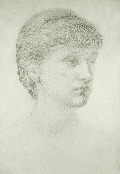 Retrato de Madeleine Wyndham (giz verde sobre papel) de Edward Coley Burne Jones