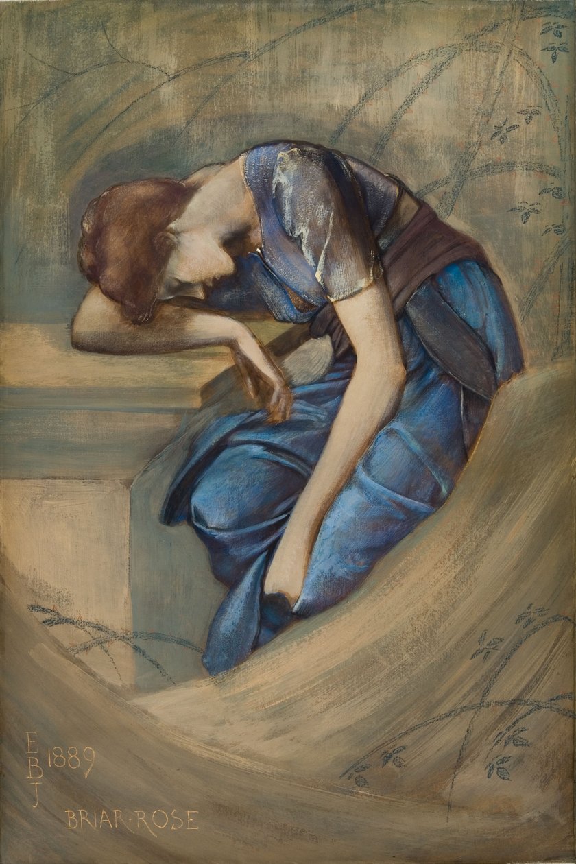Estudo para a série Briar Rose, The Garden Court de Edward Coley Burne Jones