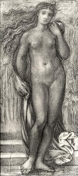 Verão (lápis e giz vermelho) (foto a p/b) de Edward Coley Burne Jones