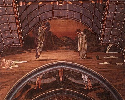 A Anunciação e parte de uma crucificação alegórica de Edward Coley Burne Jones