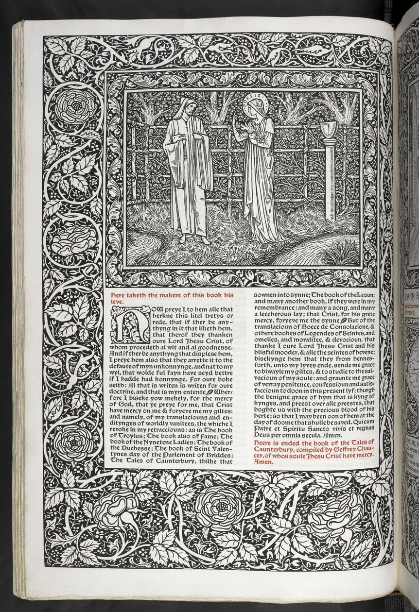 "As Obras de Geoffrey Chaucer agora impressas com imagens desenhadas por Sir Edward Burne-Jones de Edward Coley Burne Jones