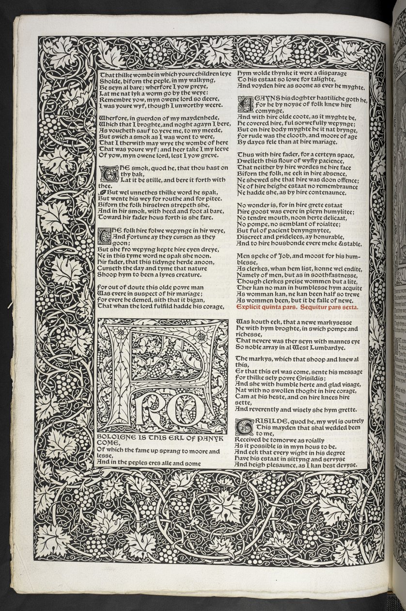 "As Obras de Geoffrey Chaucer agora impressas com imagens desenhadas por Sir Edward Burne-Jones de Edward Coley Burne Jones