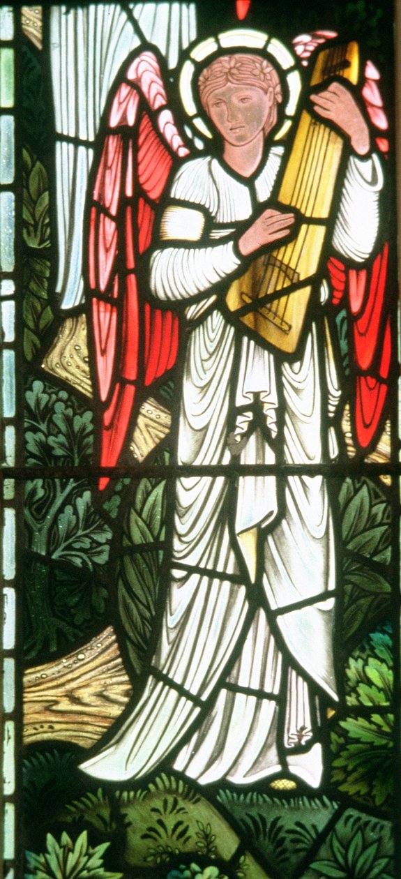 Anjos do paraíso: anjo musical, 1897 de Edward Burne Jones