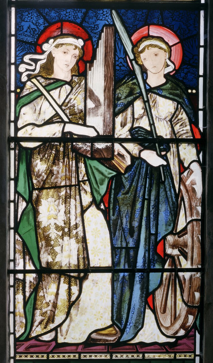 Bloxham, Santa Maria, Morris, Marshall, Faulkner & Co, Edward Burne-Jones, Santa Cecília e Santa Catarina, 1869 de Edward Burne Jones