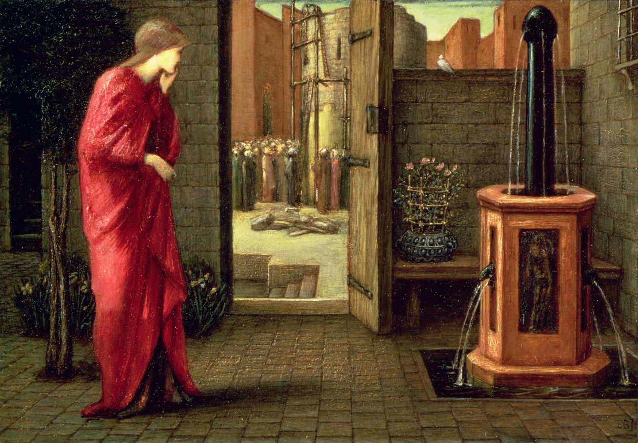 Danae assistindo a construção da torre de bronze, 1872 de Edward Burne Jones