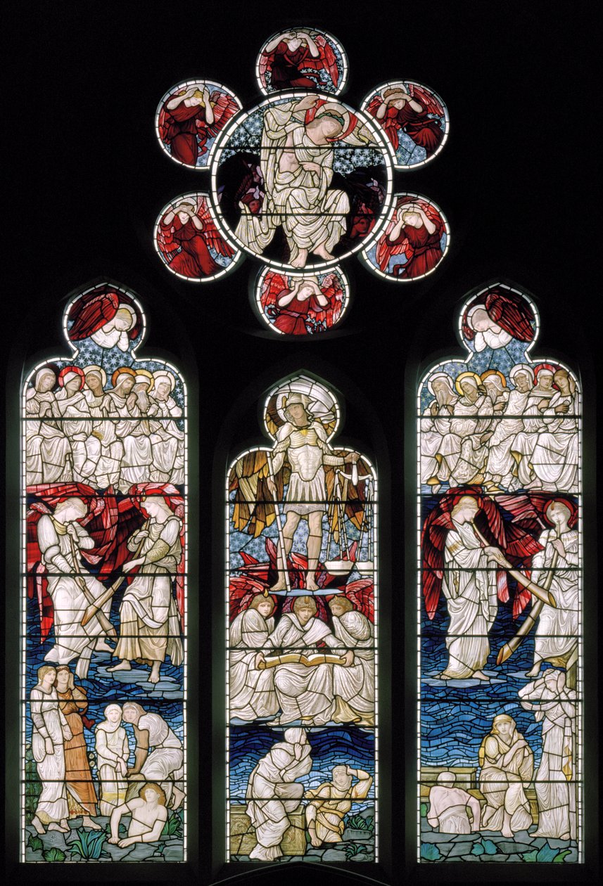 Easthampstead, São Miguel e Santa Maria Madalena, Morris & Co., Edward Burne-Jones, O Último Julgamento, São Miguel, 1876 de Edward Burne Jones